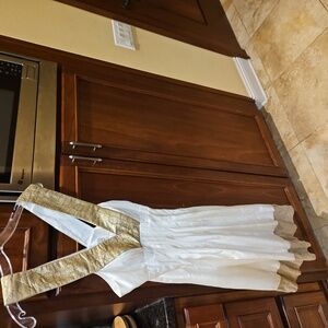 Elegant White and Gold Dress